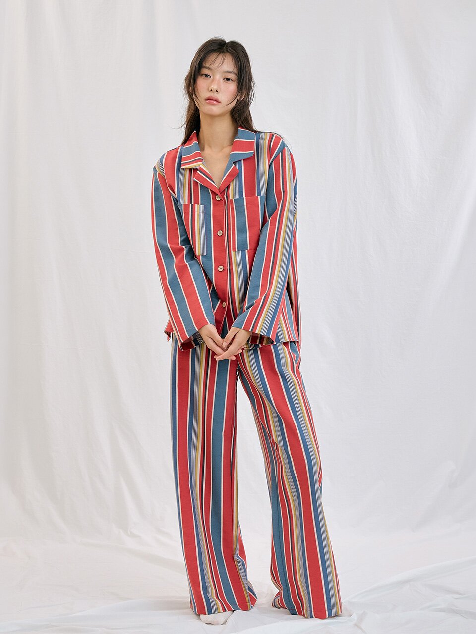[SEMI_WIDE FIT] BASIC Womens Pajama Set_Long Sleeve