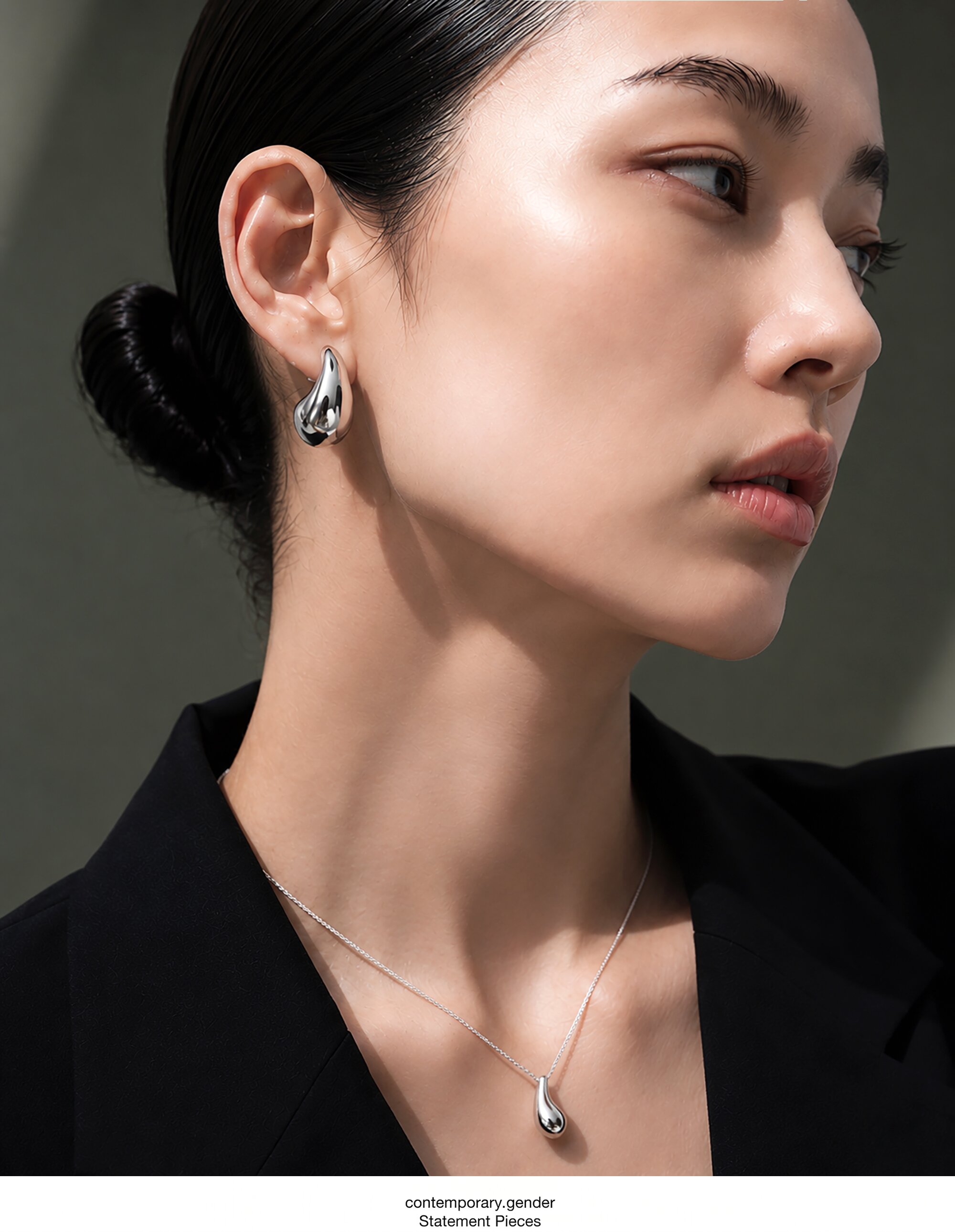 [컨젠] Fluid Dewdrop Volume Earrings  플루이드 듀드롭 볼륨 이어링