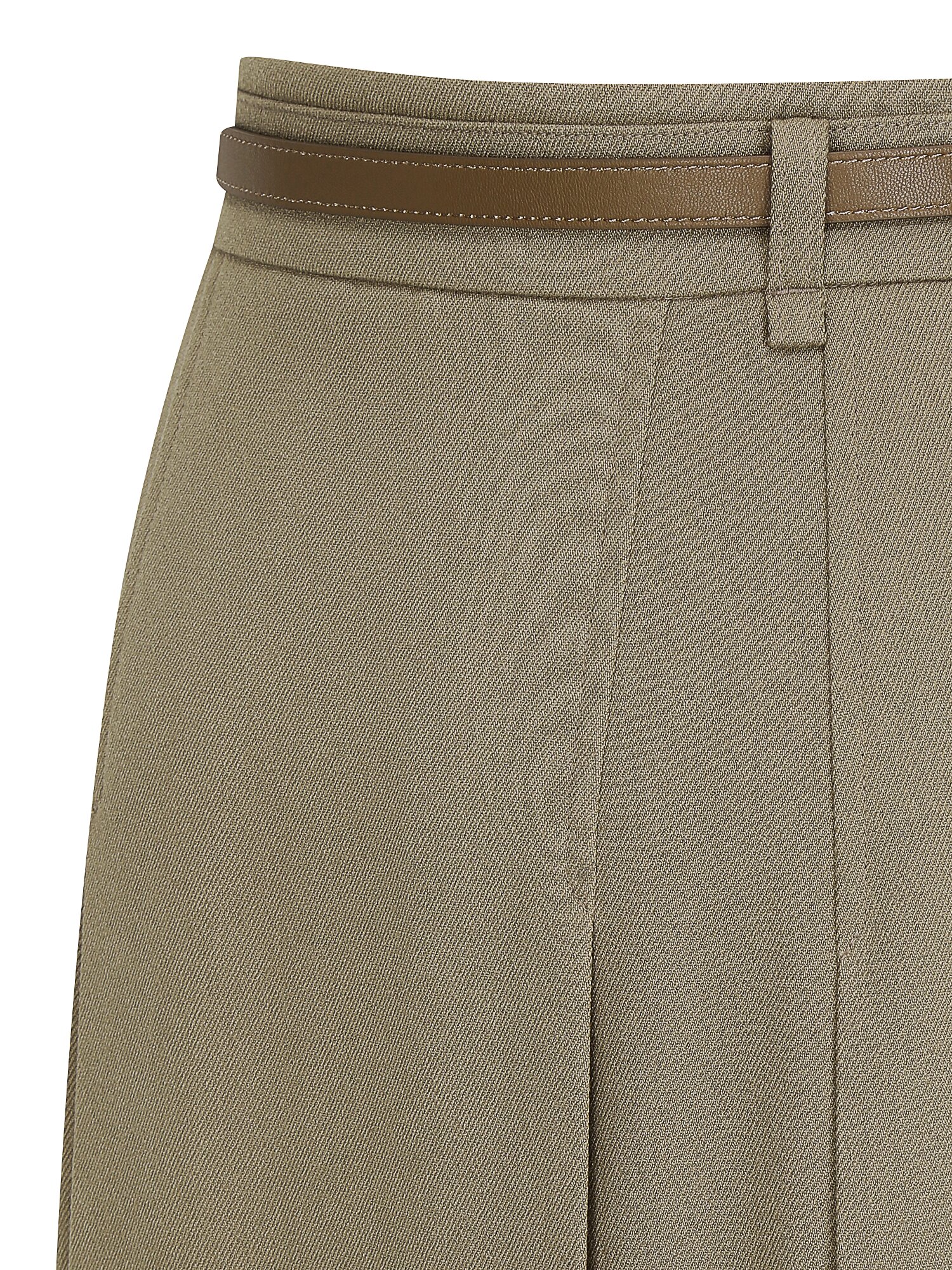 벨티드 플리츠 A라인 스커트 (KHAKI BEIGE)