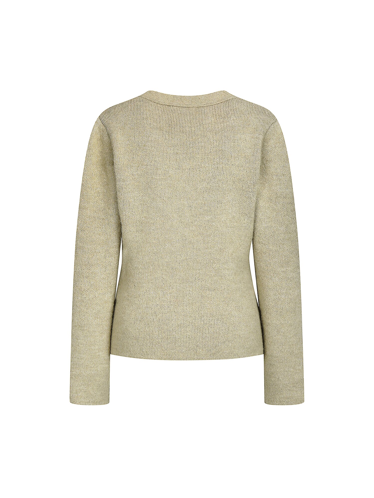 헤어리 울 볼륨 브이넥 가디건 (LIGHT KHAKI)