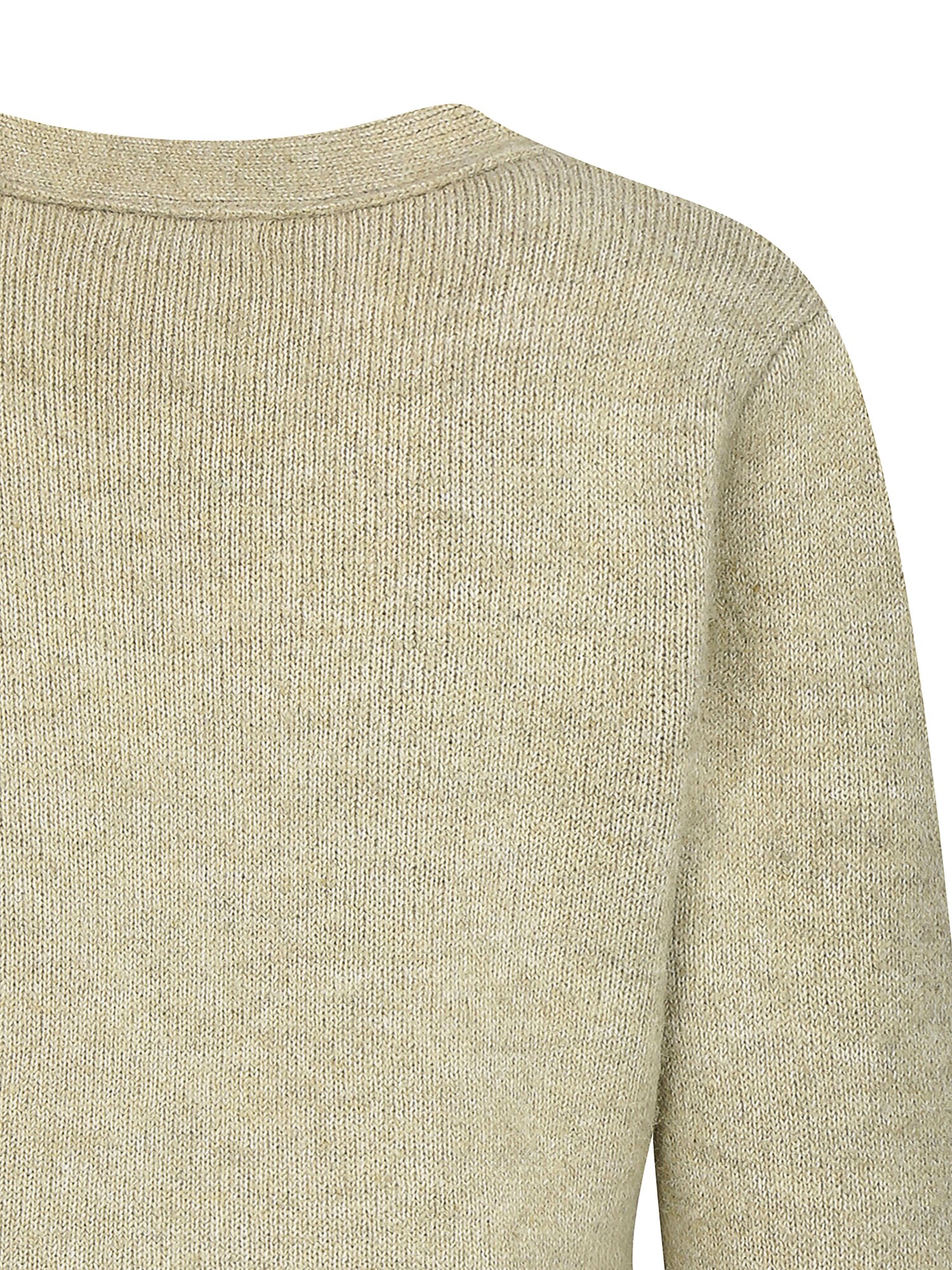 헤어리 울 볼륨 브이넥 가디건 (LIGHT KHAKI)