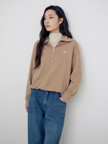 코튼 집업 칼라 스웨트셔츠 
