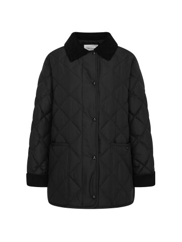 코듀로이 칼라 스트링 덕다운 점퍼 (BLACK)