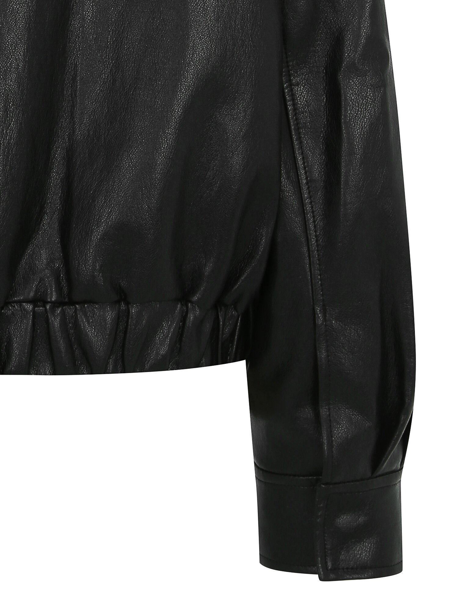 루즈핏 페이크 레더 집업 재킷 (BLACK)