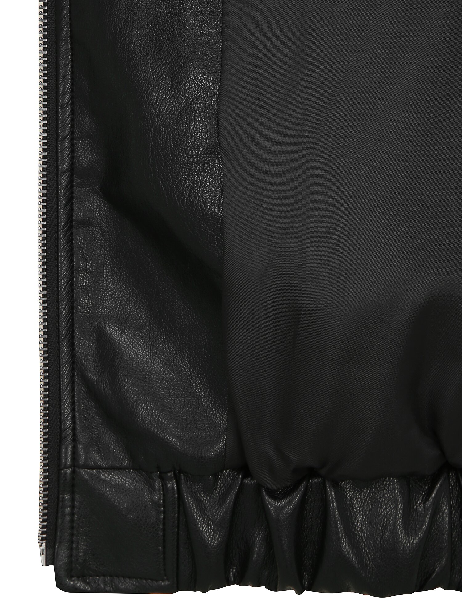 루즈핏 페이크 레더 집업 재킷 (BLACK)