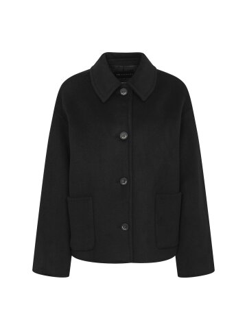 울 블렌드 스탠칼라 포켓 자켓 (BLACK)