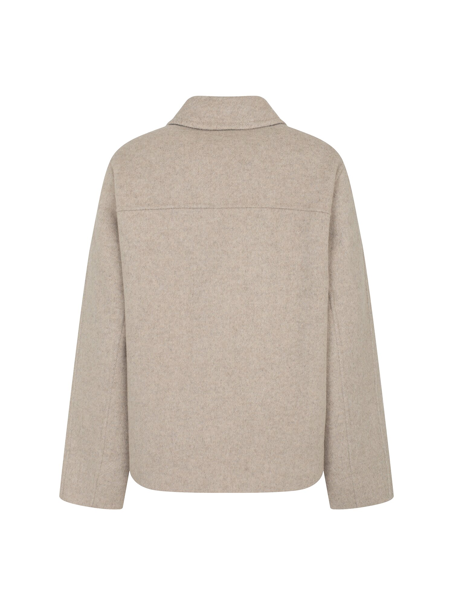울 블렌드 스탠칼라 포켓 자켓 (LIGHT BEIGE)