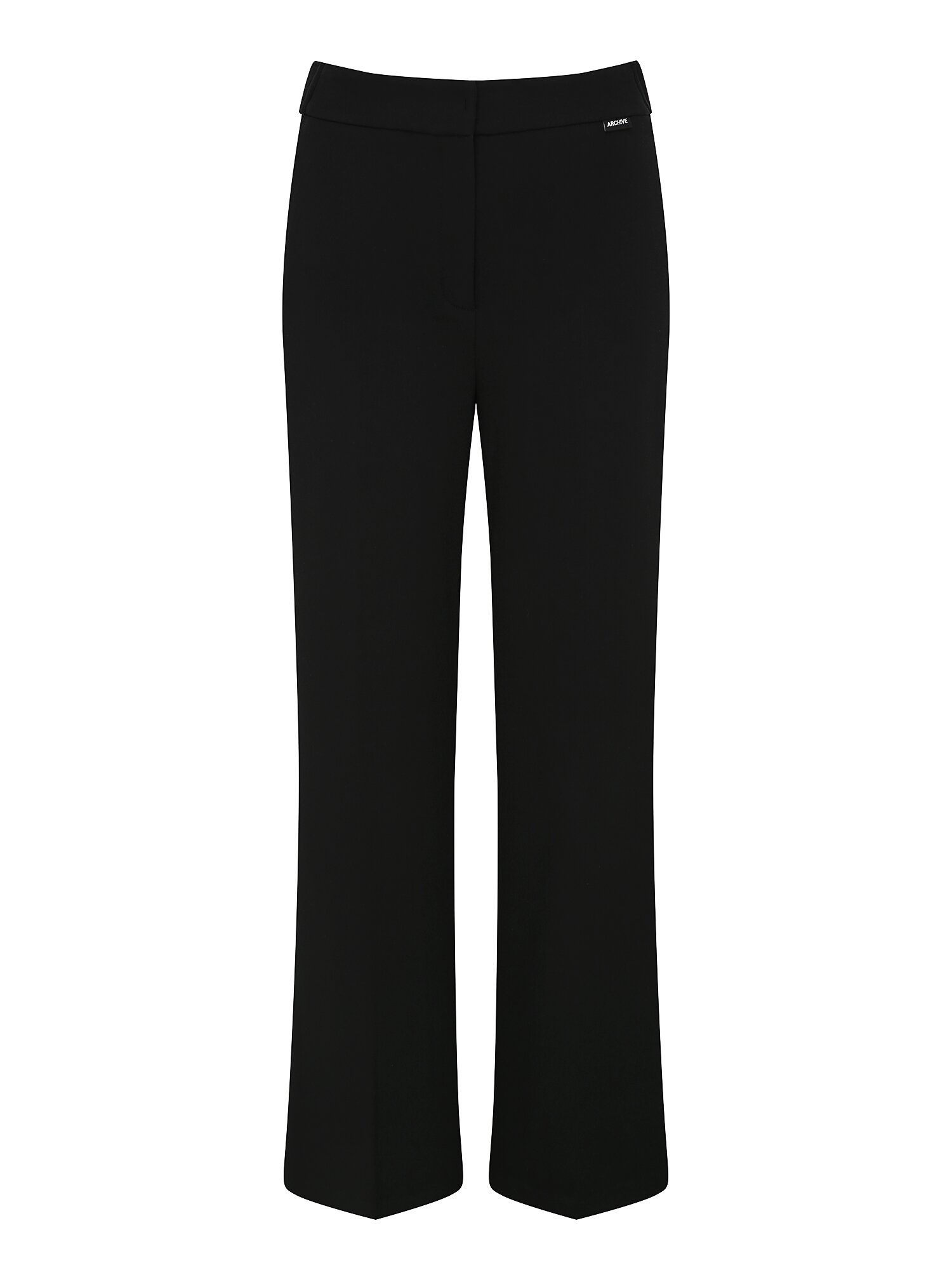 탭 장식 백 밴딩 부츠컷 팬츠 (BLACK)