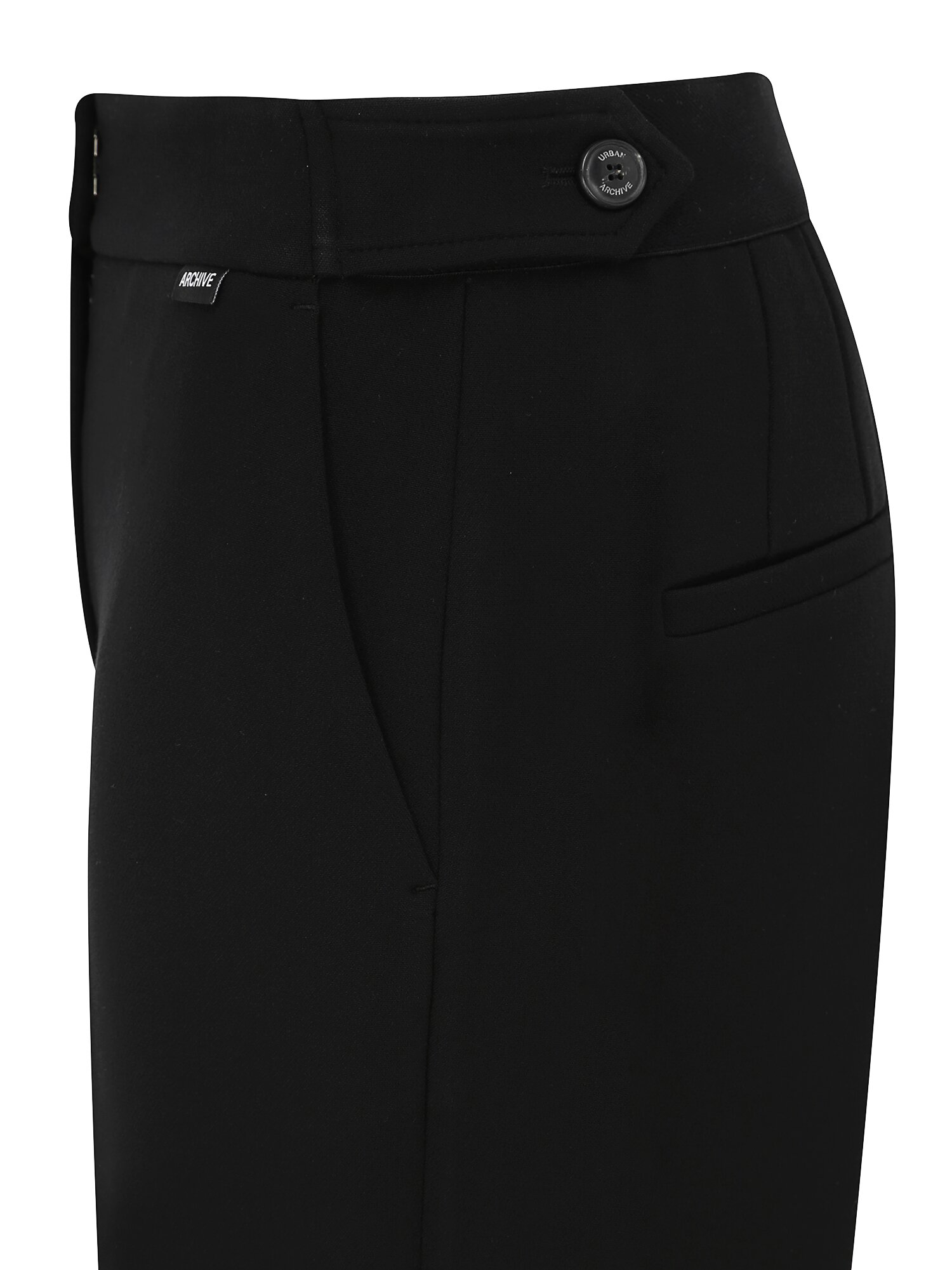 탭 장식 백 밴딩 부츠컷 팬츠 (BLACK)