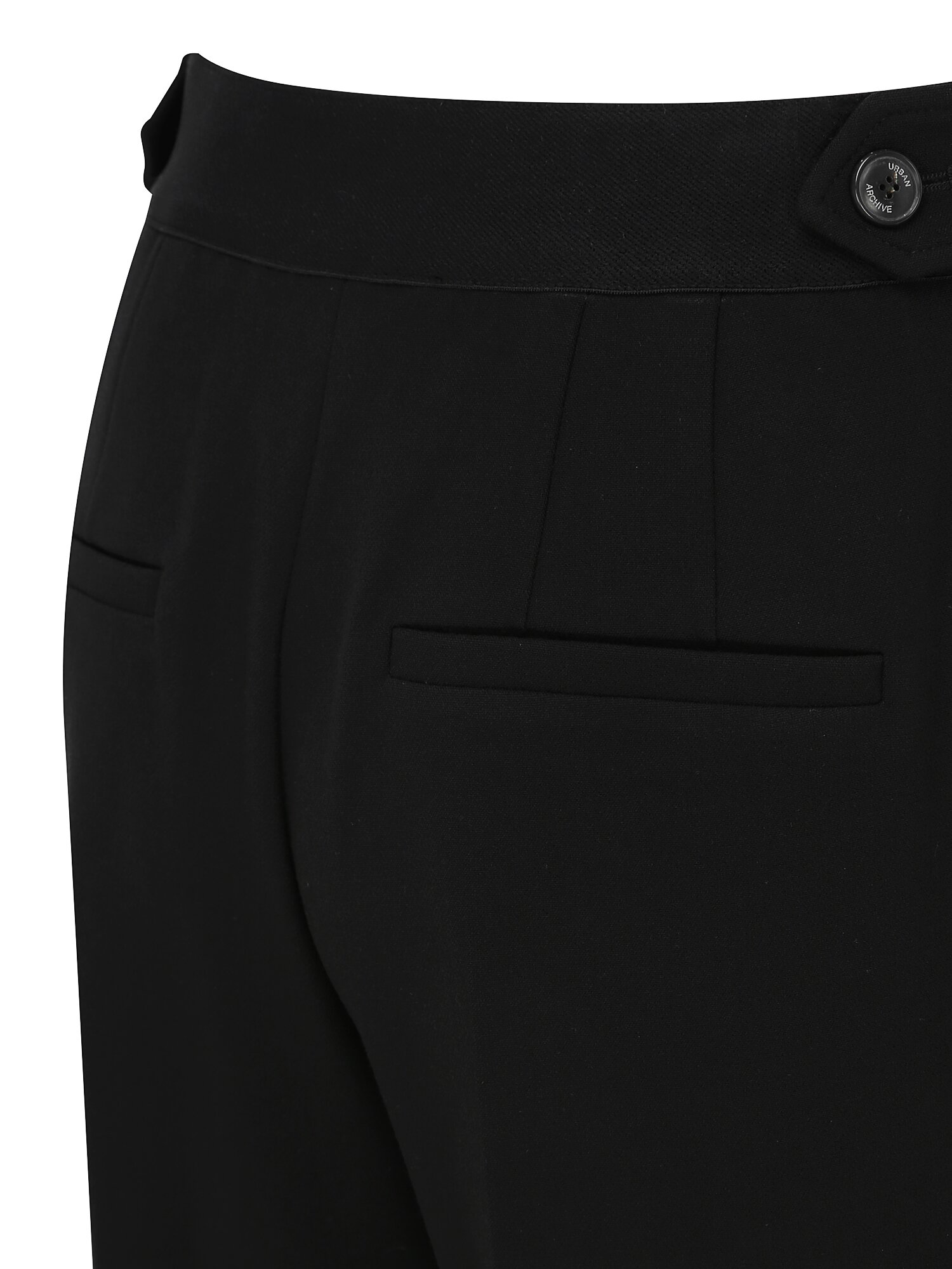 탭 장식 백 밴딩 부츠컷 팬츠 (BLACK)