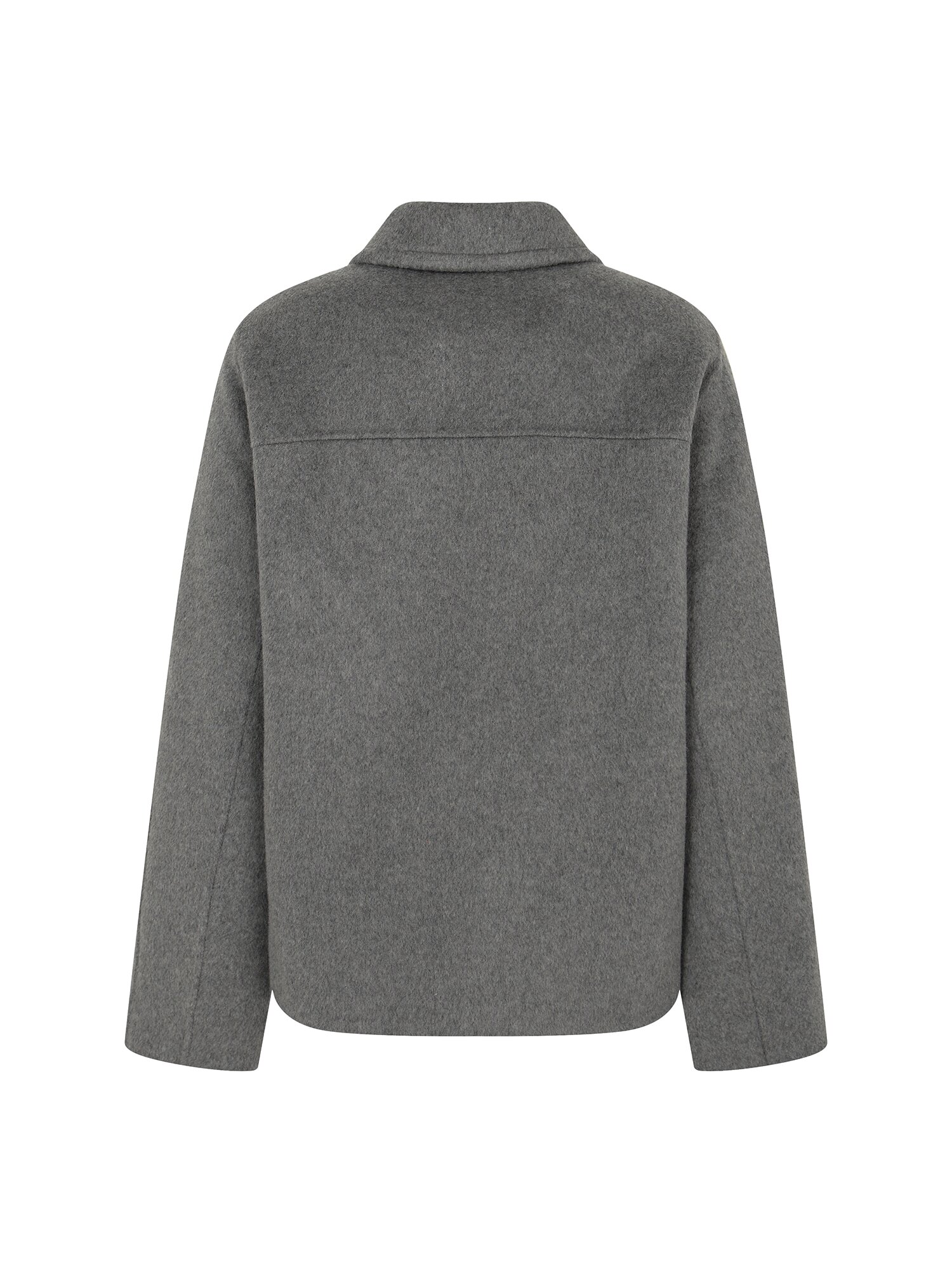 울 블렌드 스탠칼라 포켓 자켓 (GREY)