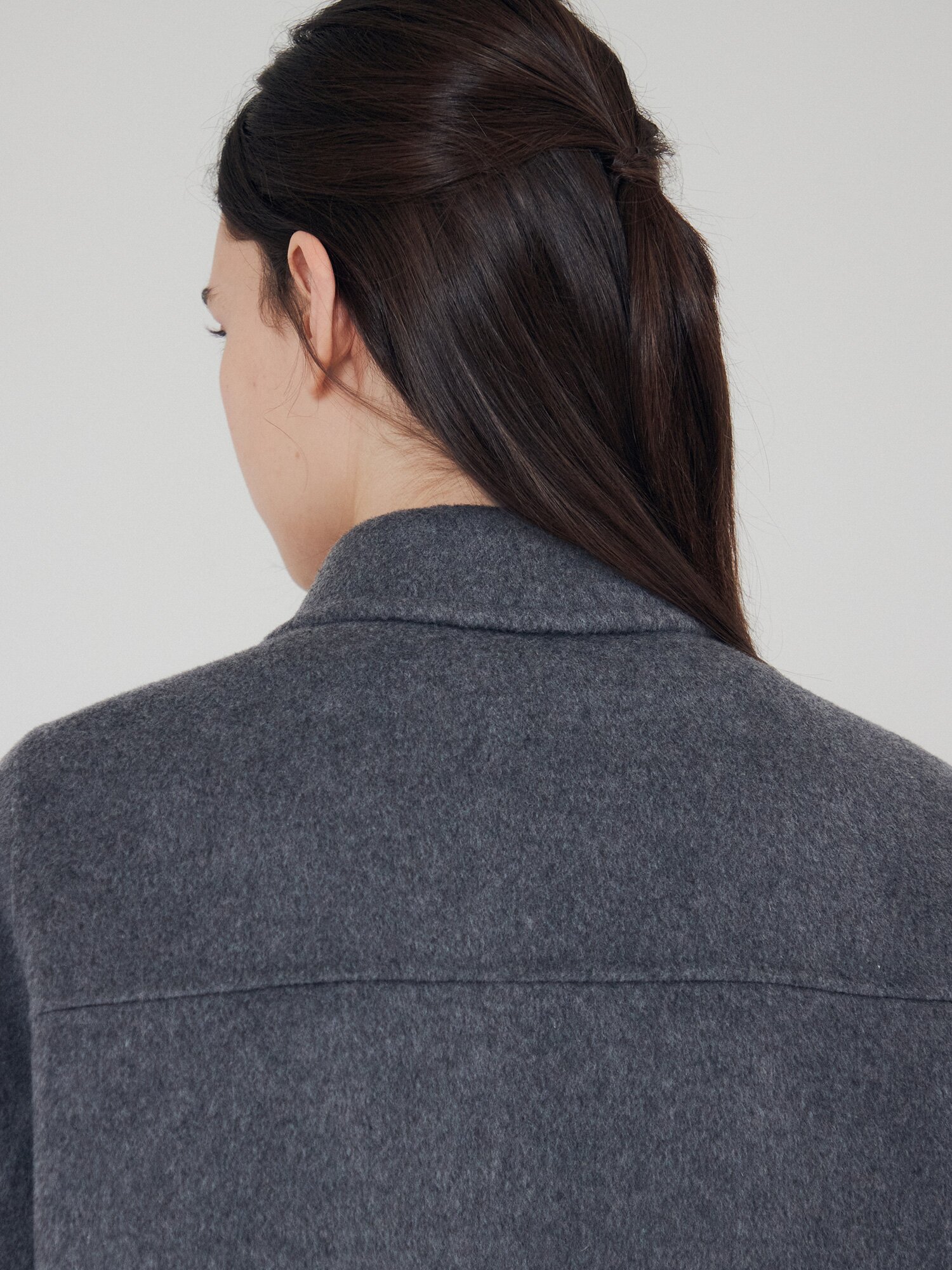 울 블렌드 스탠칼라 포켓 자켓 (GREY)