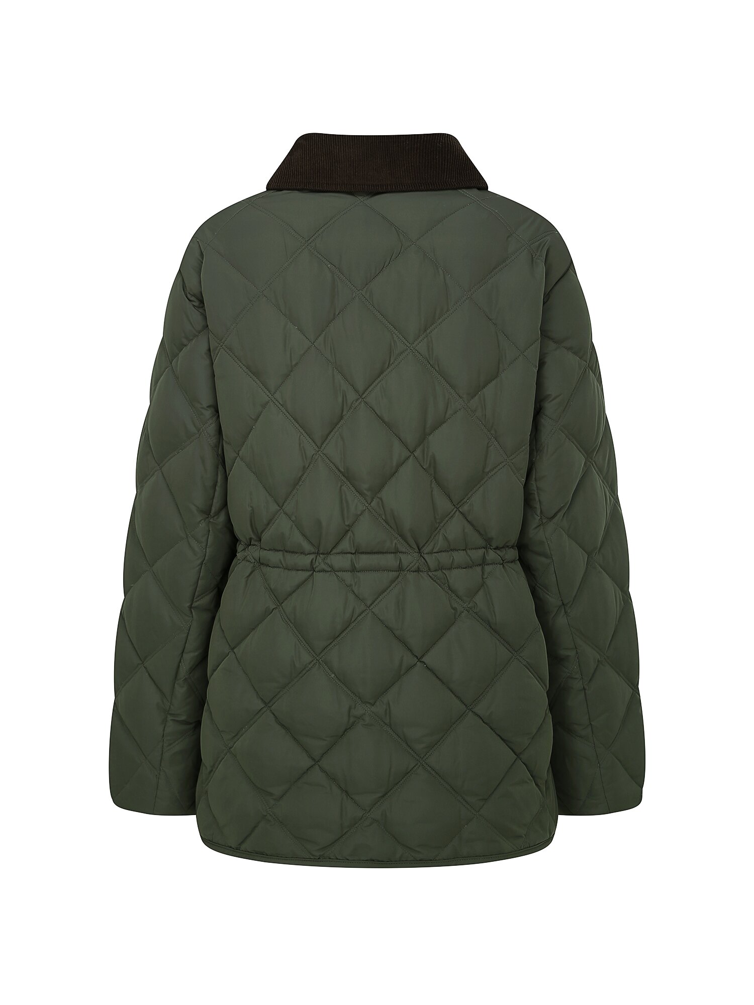 코듀로이 칼라 스트링 덕다운 점퍼 (KHAKI)