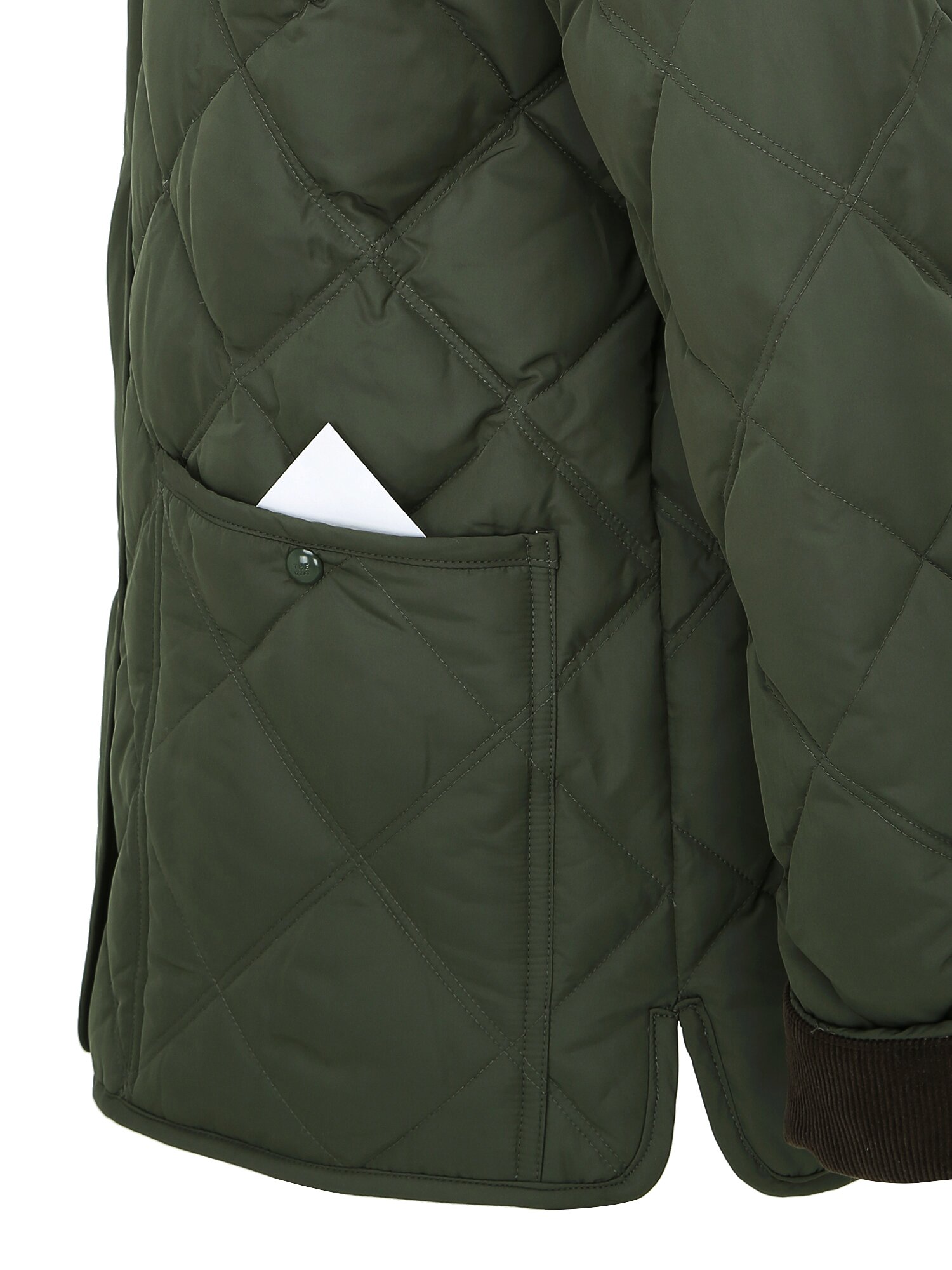 코듀로이 칼라 스트링 덕다운 점퍼 (KHAKI)