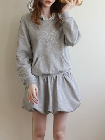 Cest_Bubble hem mini skirt