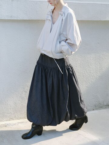 TG_Check bubble midi skirt_2color