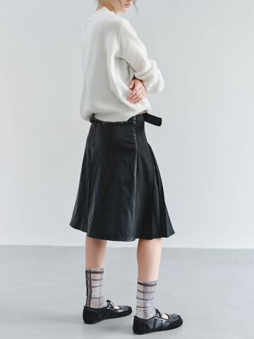 TG_Box pleated midi skirt_2color