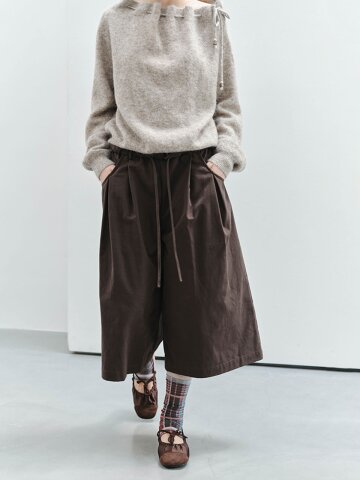 TG_Drawstring wide pants_2color