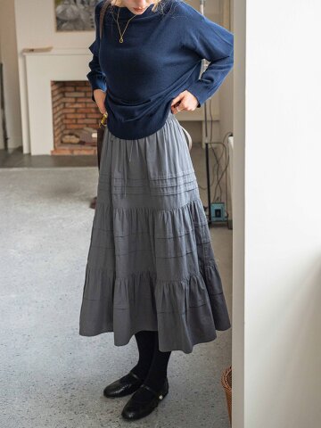 DA_Waist a-line long skirt