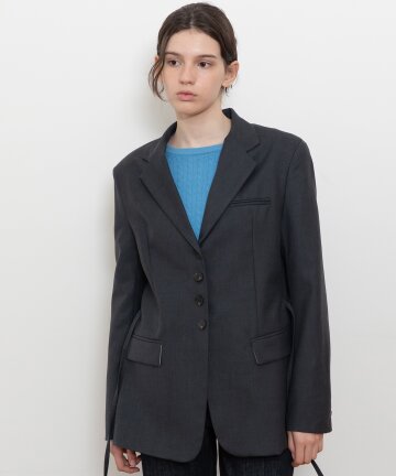 Tailored single slit jacket_2color
