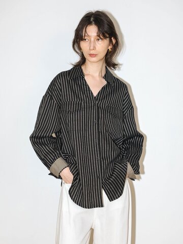 WD_Roll-up sleeve stripe shirt_2color