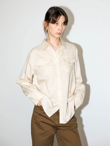 WD_Double pocket linen shirt