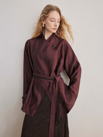 YY_Loose lace-up elegant jacket_2color