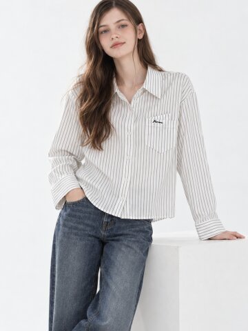 데일리 스트라이프 포켓 셔츠