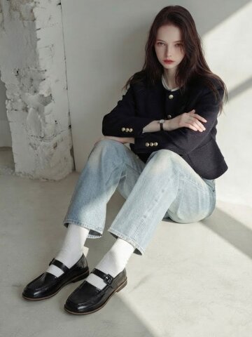 레이르 벨티드 스트랩 로퍼 메리제인 단화 3cm