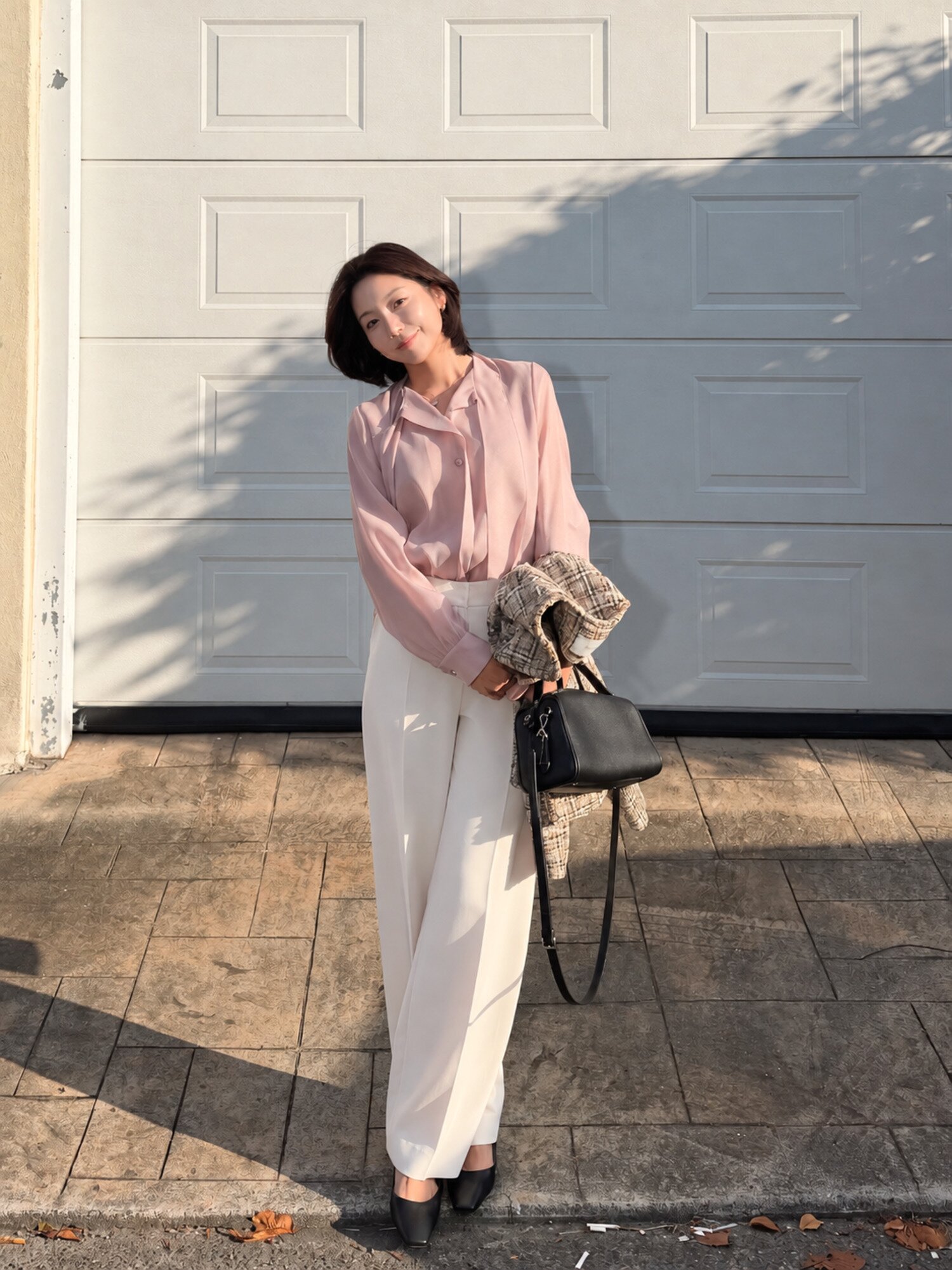 에센셜 백 밴딩 일자핏 팬츠 (IVORY)