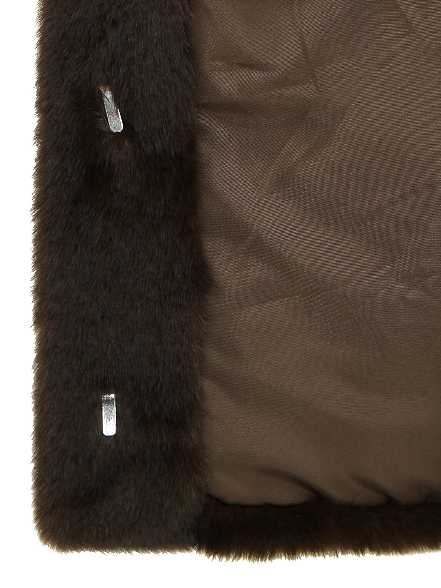 퍼 스트링 후드 크롭 베스트 (DARK BROWN)