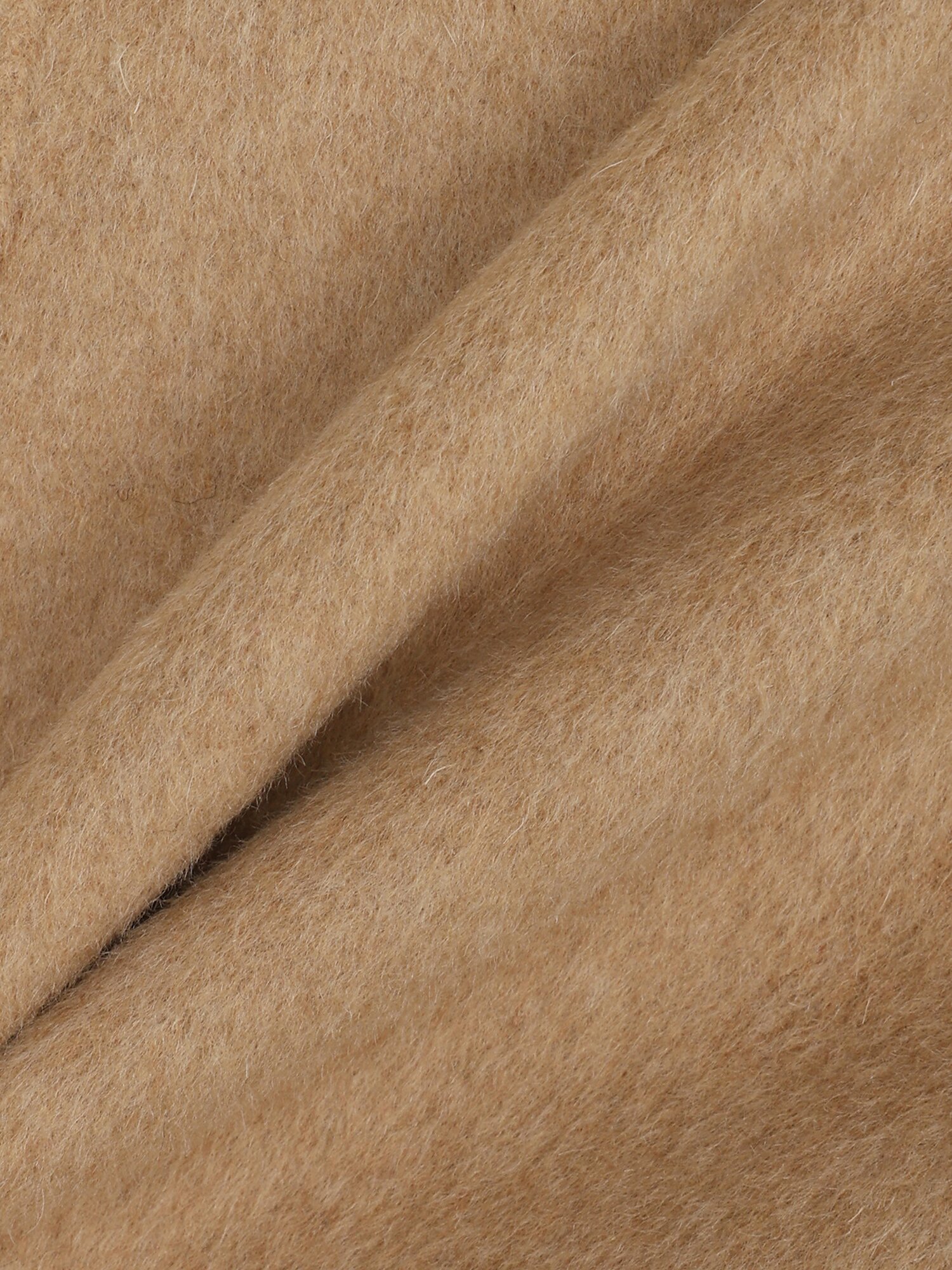 울 블렌드 퍼 칼라 하프 코트 (CAMEL)