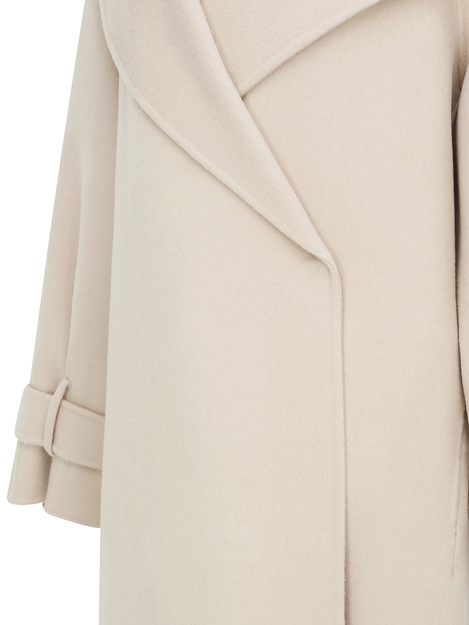 울 와이드 라펠 칼라 롱 코트 (LIGHT BEIGE)