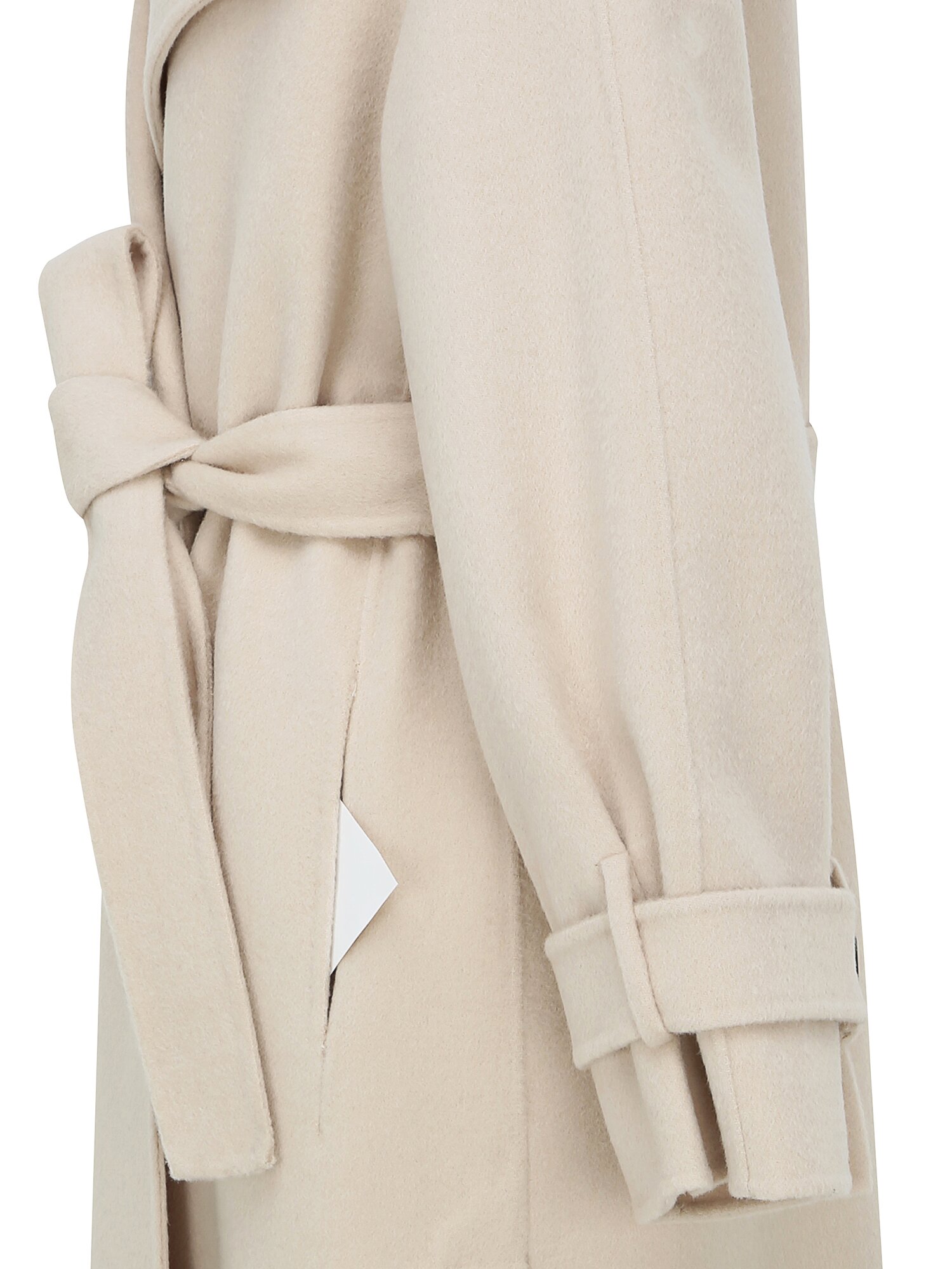 울 와이드 라펠 칼라 롱 코트 (LIGHT BEIGE)