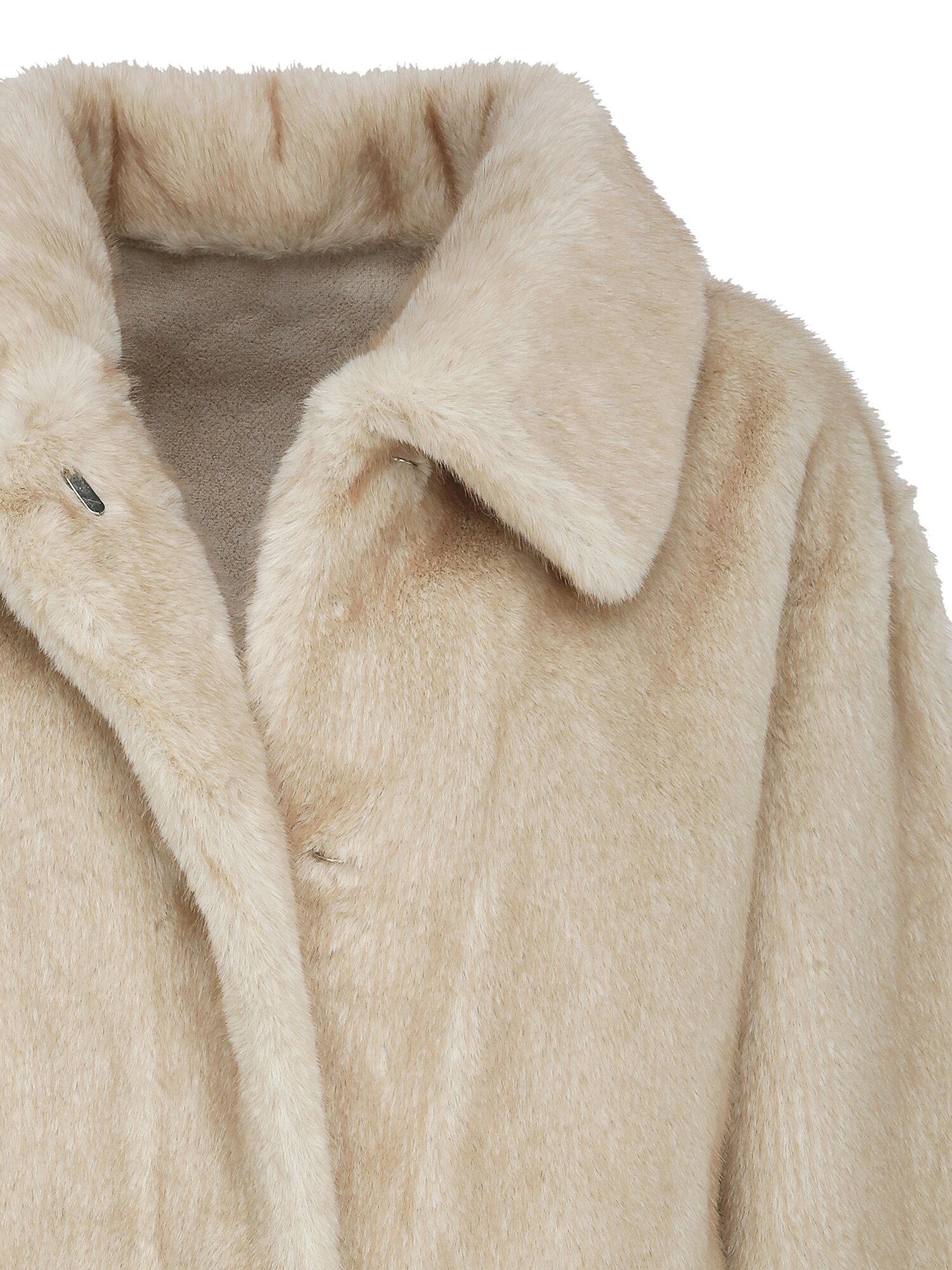 루즈핏 퍼 칼라 하프 재킷 (BEIGE)