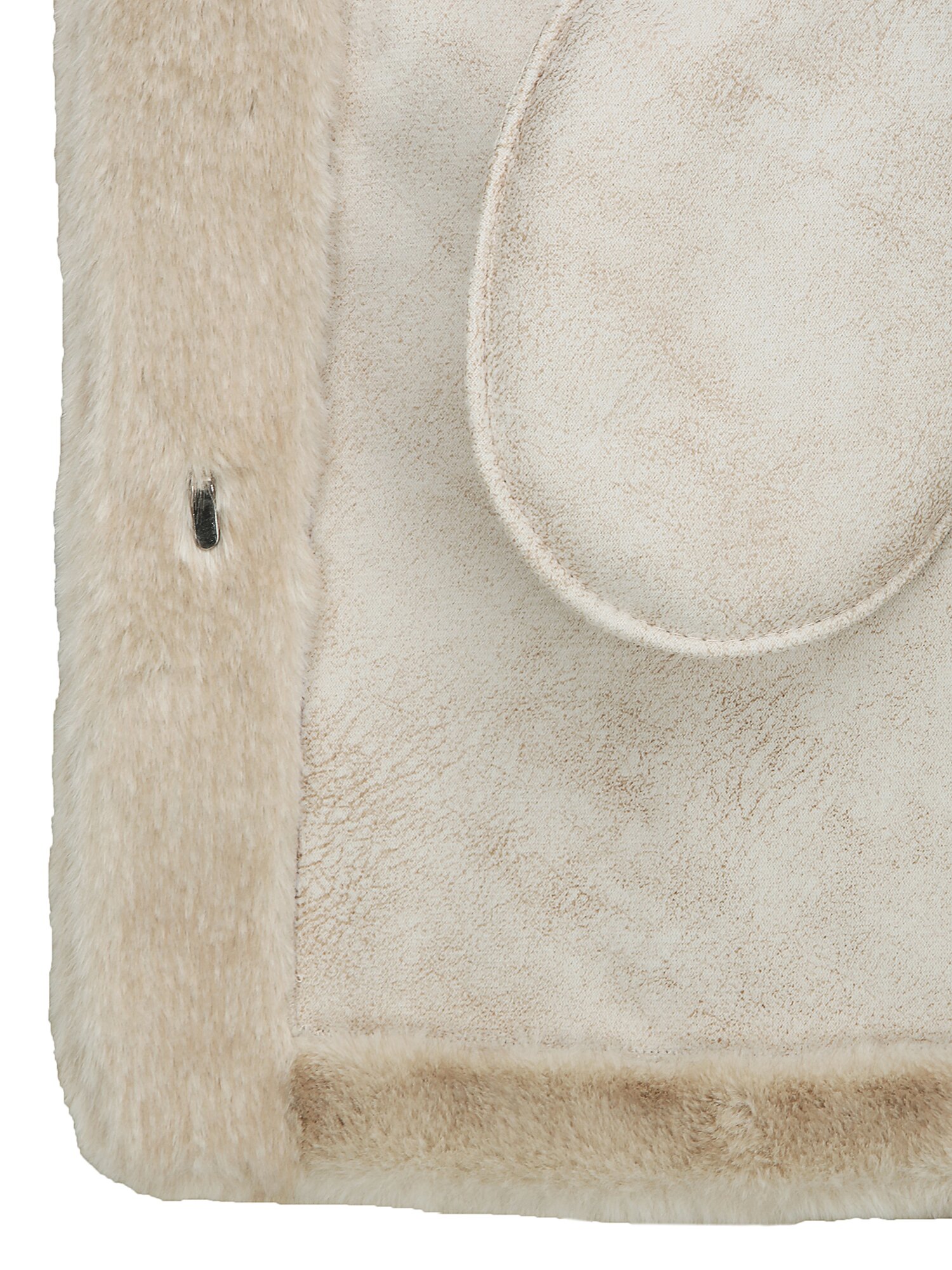 루즈핏 퍼 칼라 하프 재킷 (BEIGE)