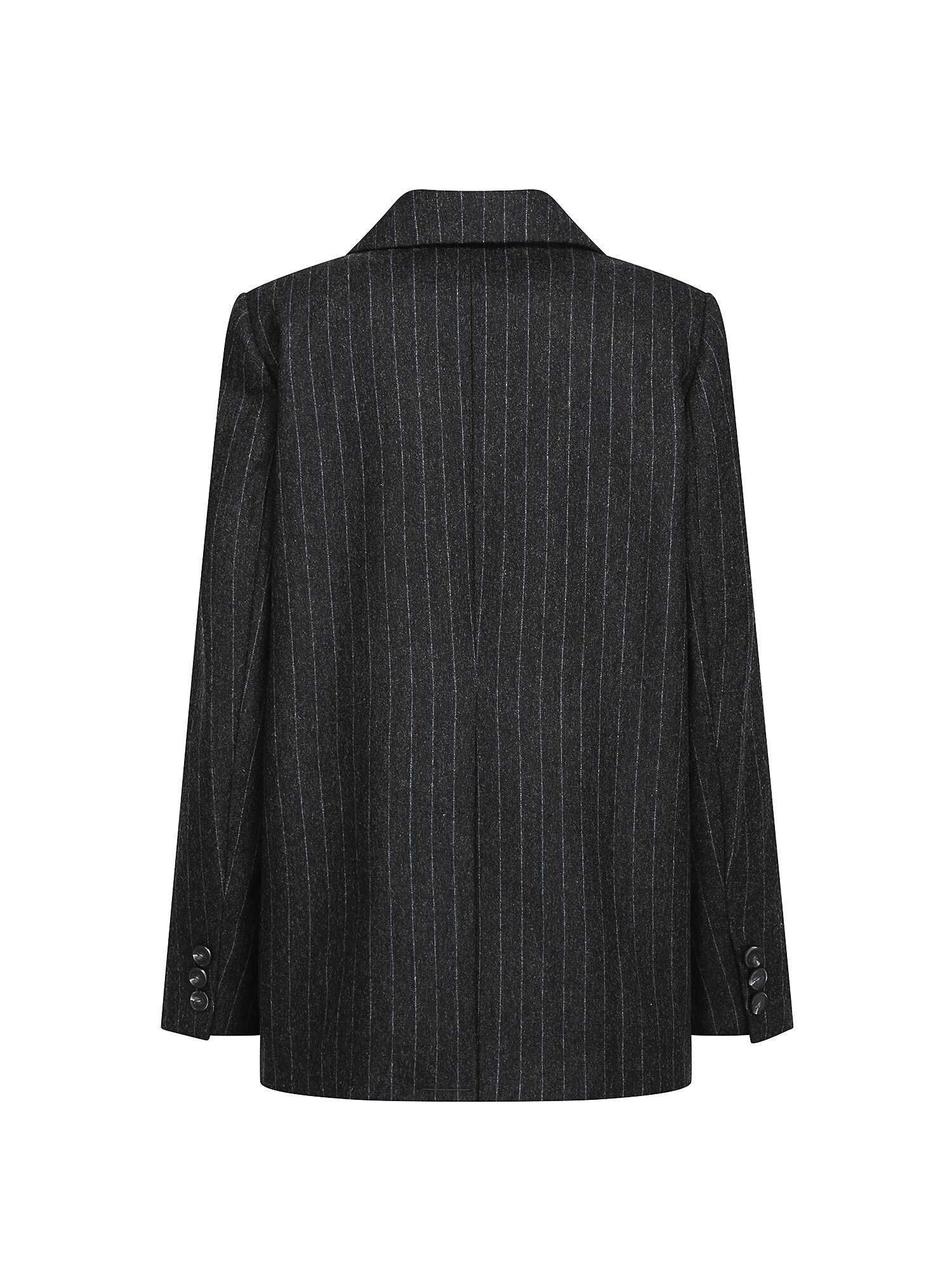 울 테일러드 더블 하프 재킷 (STRIPE GREY)