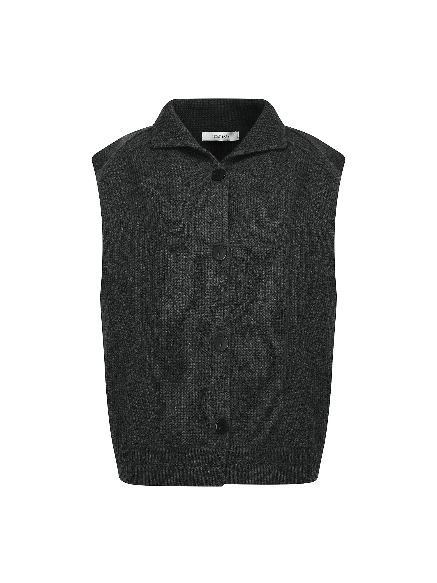 울 홀가먼트 하이넥 니트 베스트 (DARK GREY)