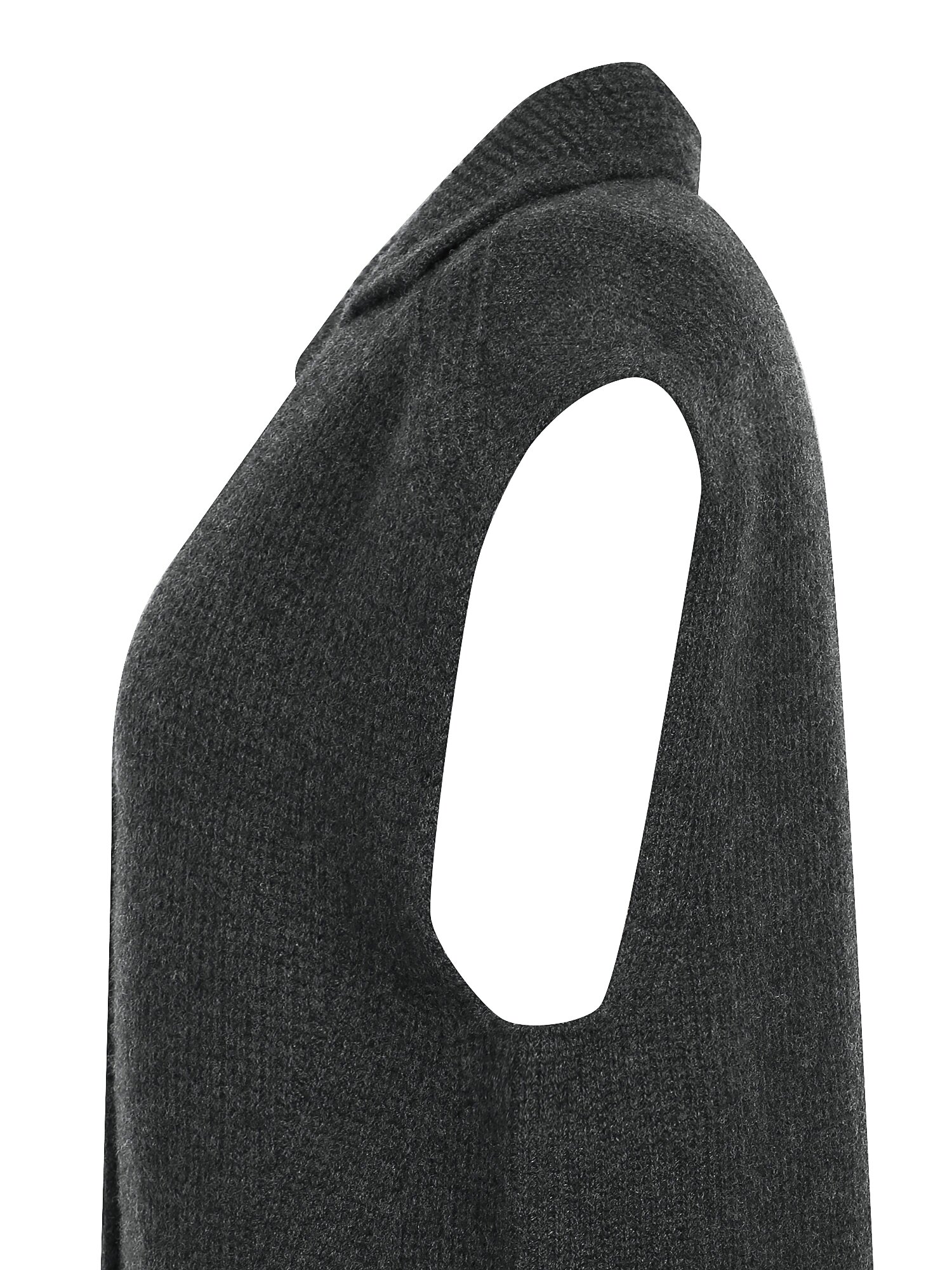 울 홀가먼트 하이넥 니트 베스트 (DARK GREY)