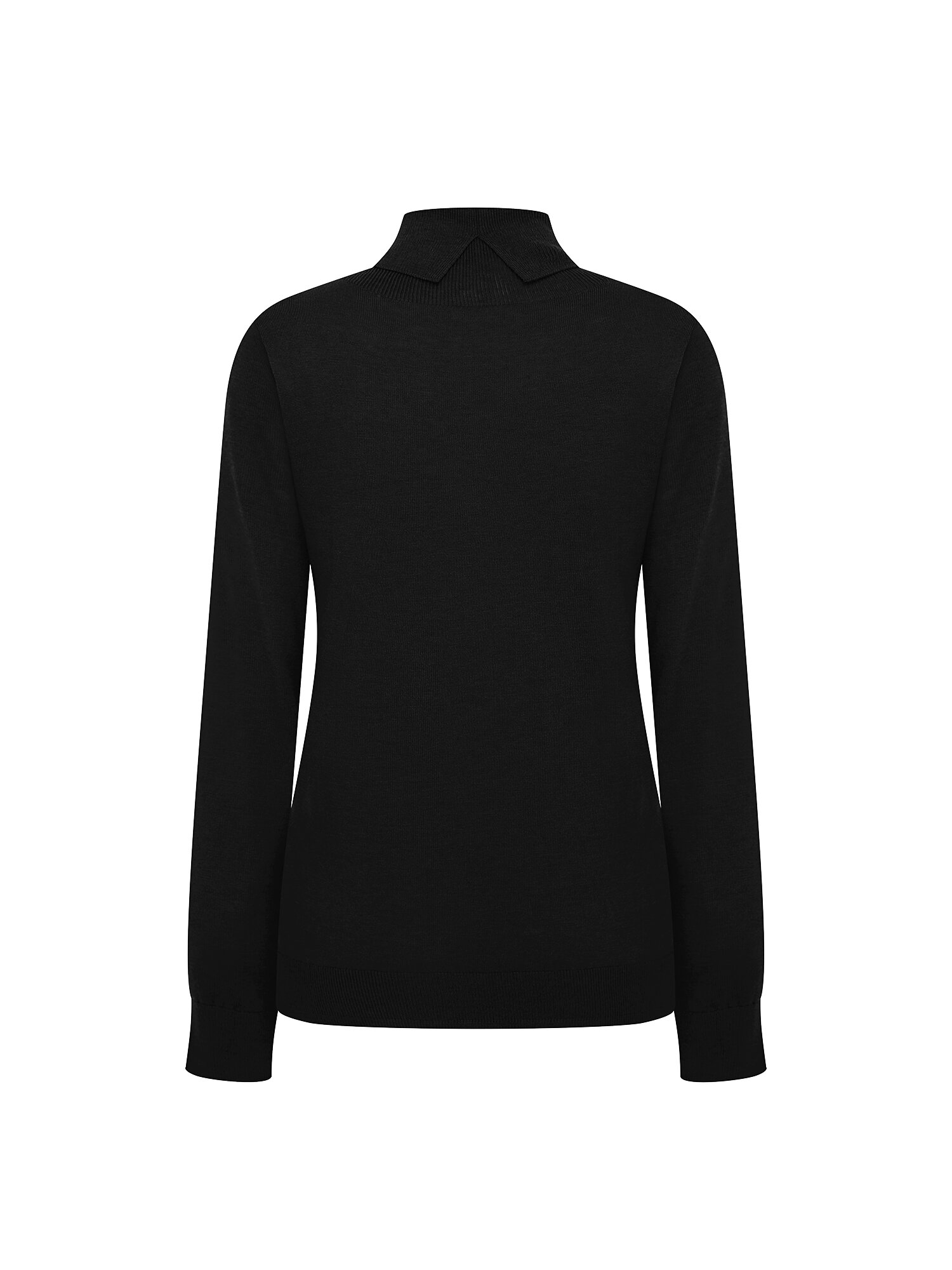울 펀칭 터틀넥 풀오버 니트 (BLACK)