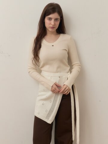 [메종르하르] 피오니 니트 랩스커트 2color
