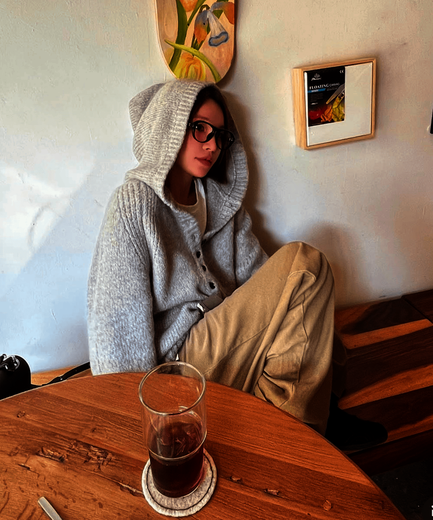 Cloud Alpaca Hoodie Knit Gray