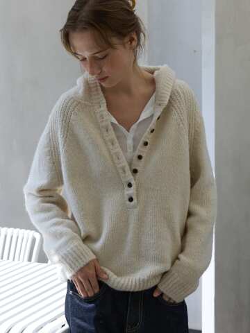 Cloud Alpaca Hoodie Knit Ivory