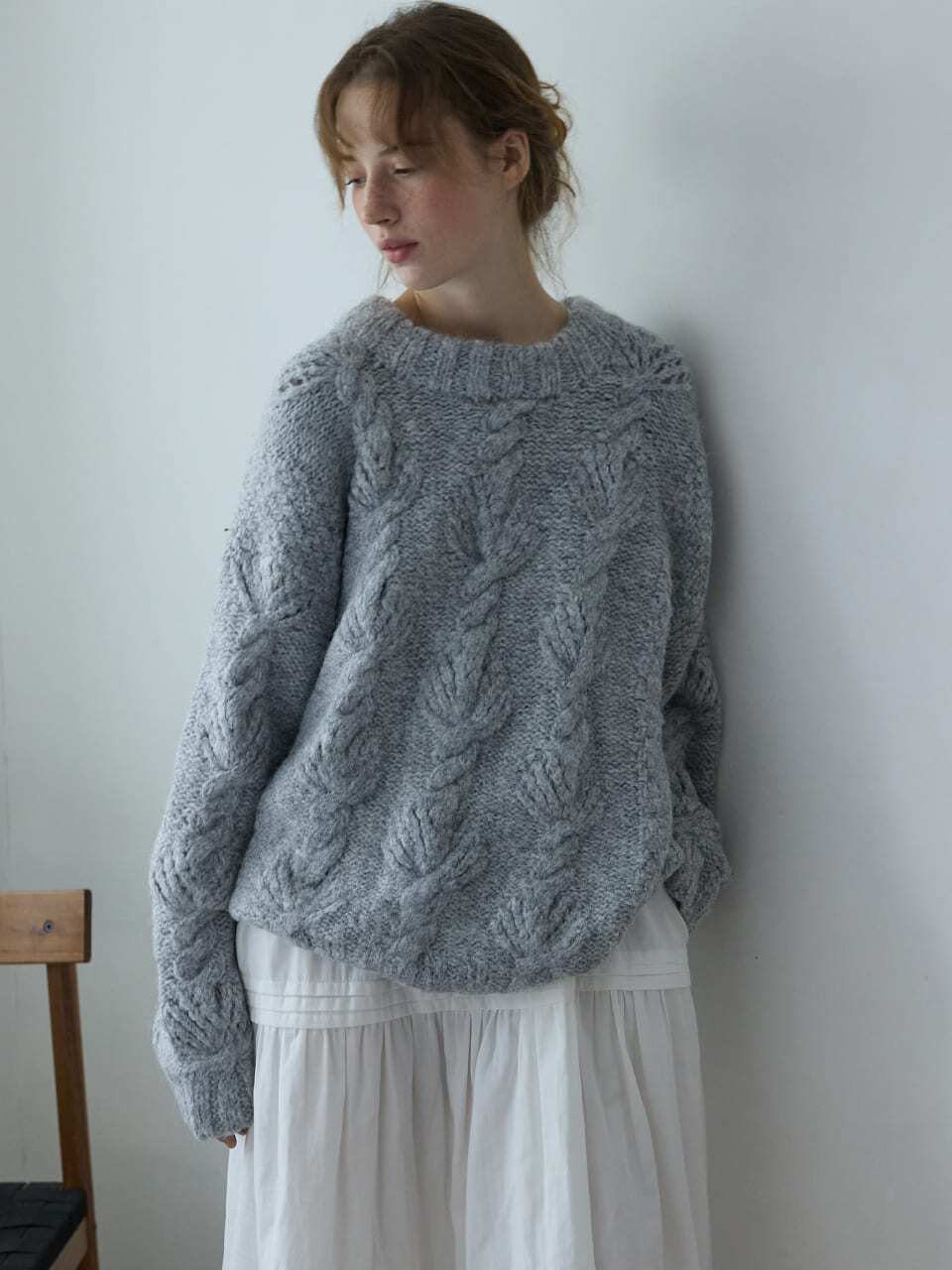Braided Cable Knit Gray
