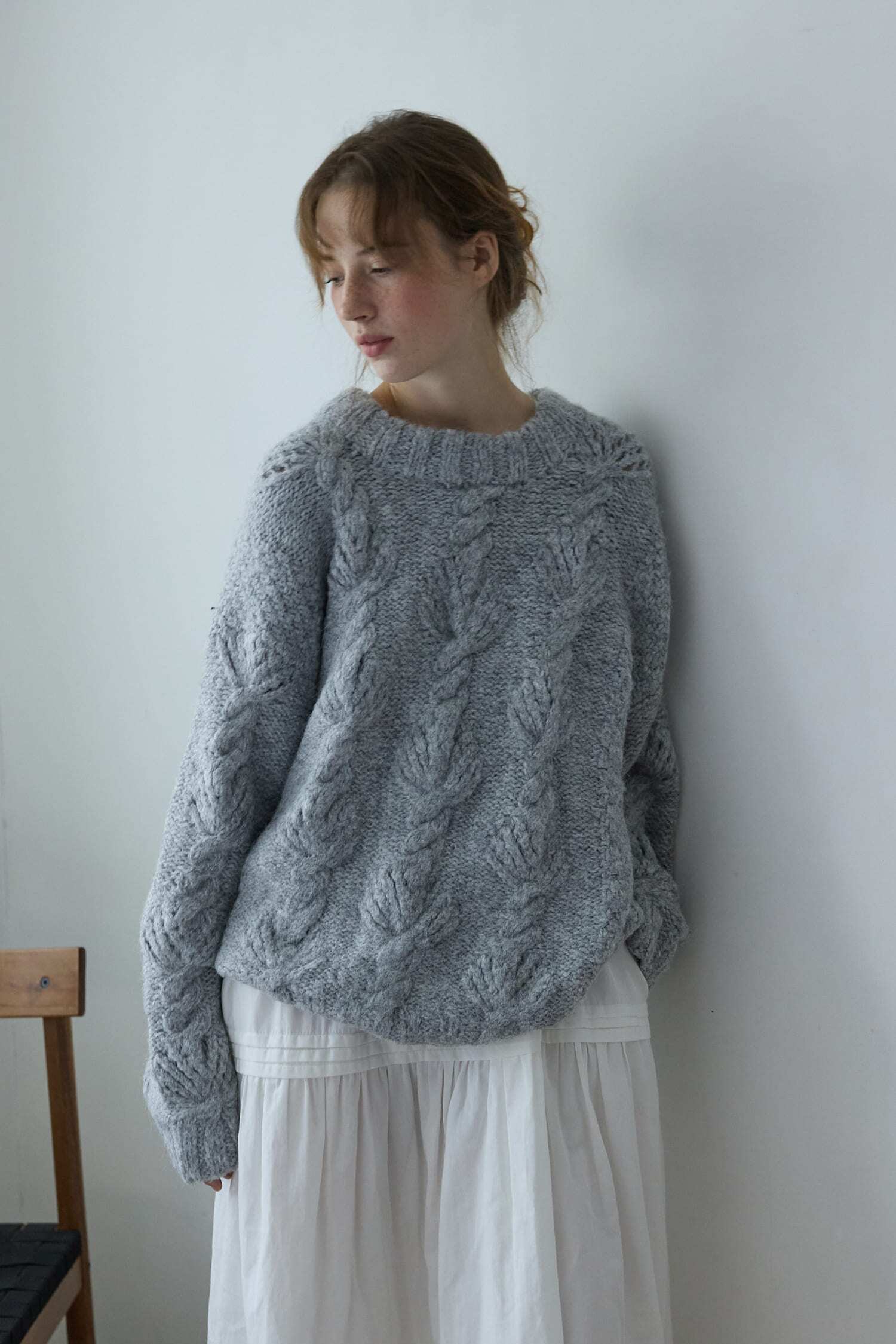 Braided Cable Knit Gray