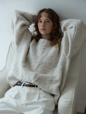 Braided Cable Knit Oatmeal