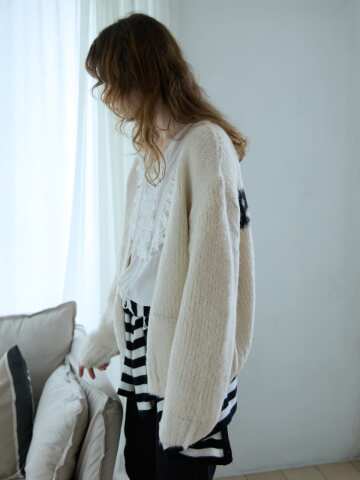 Paris Lettering Knit Ivory