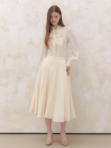26FW_Ribbon-tie Blouse(LL) / Ivory(4color)