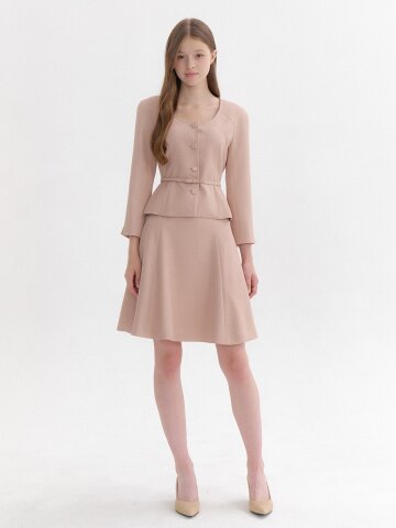 Signature Flare Midi-Skirt / Pink Beige(3color)
