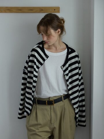 Convertible Stripe Knit BlackWhite